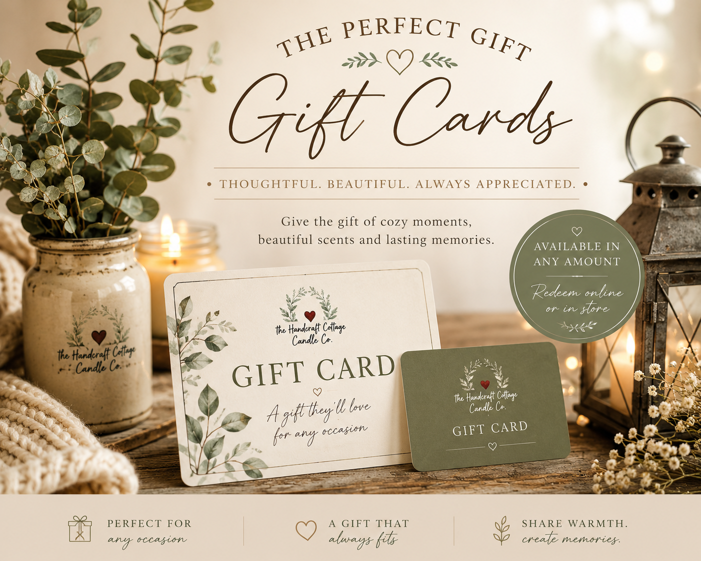 The Handcraft Cottage Candle Co Gift Card