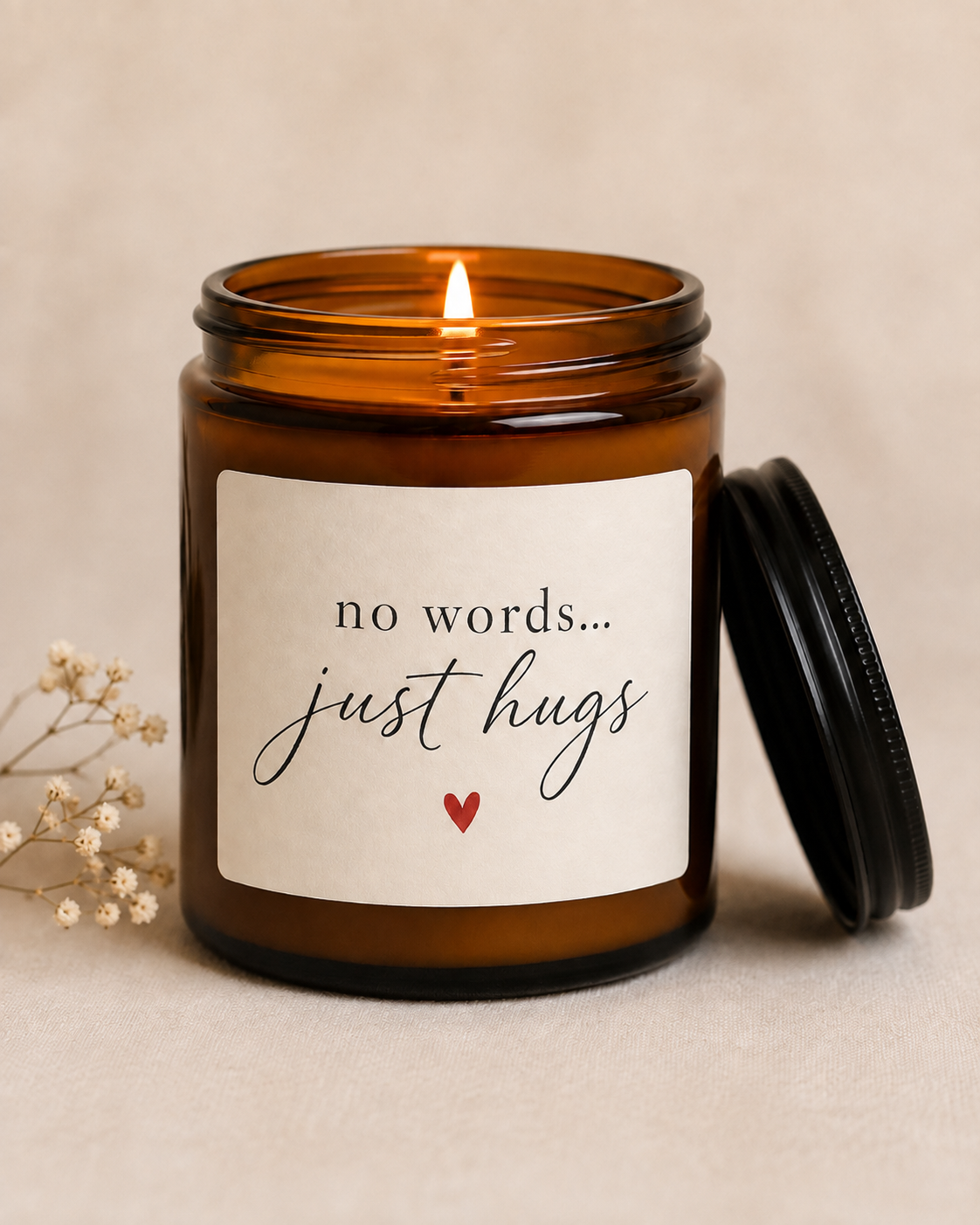 NO WORDS...JUST HUGS CANDLE