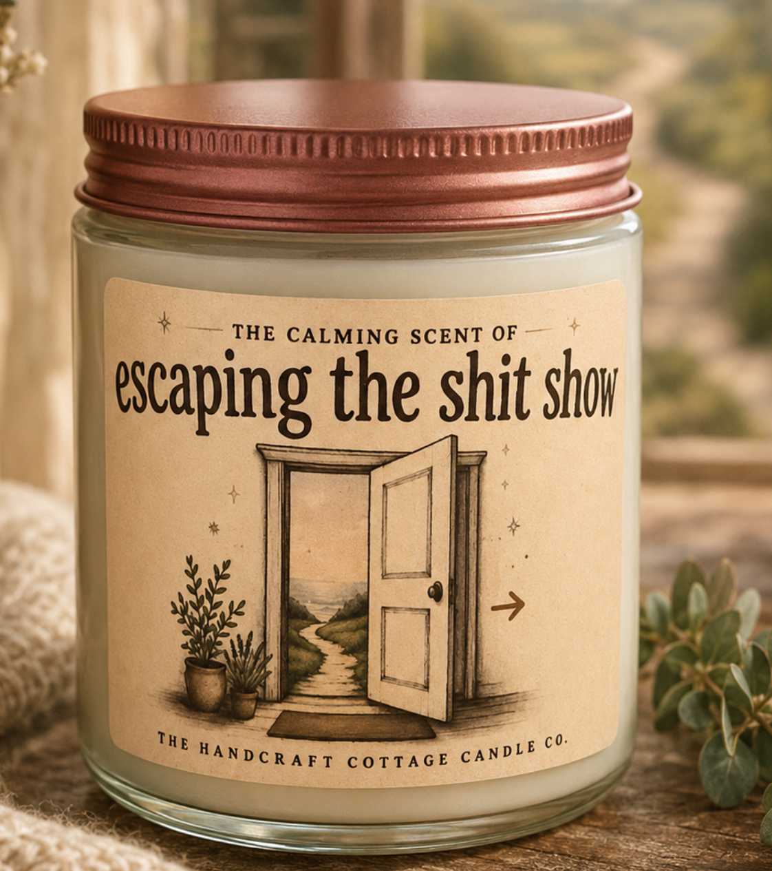 COMING SOON! ESCAPE THE SHIT SHOW Candle