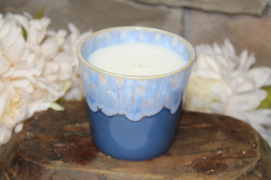 Coffee Cup Candle Denim Blue