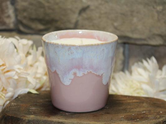 Coffee Cup Candle Soft Pink