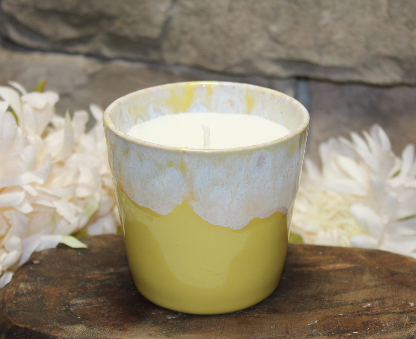 Coffee Cup Candle Sunshine Yellow