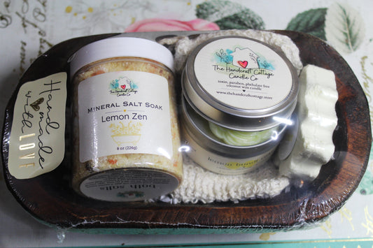 Rustic Dough Bowl Uplifting Lemon Gift Set